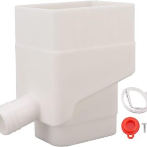 Rainwater Collection System, Rain Barrel Diverter Kit with Hose Recycle Rainwater for Reuse in Lawn and Garden Watering Fits 2 x 3 Standard Gutter Downspout(White)