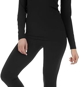 Thermajane Long Johns Thermal Underwear for Women Fleece Lined Base Layer Pajama Set Cold Weather