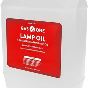 GasOne Liquid Paraffin Lamp Oil – 1 Gallon (128oz) Clear Oil Lamp – Multifunctional Lamp Oil Smokeless Odorless Indoor Ideal for Lamps, Lanterns, Tiki Torch – Safe Packaging
