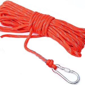 1/4 in (6mm) x 32 Ft (10Meter) Rescue Rope Polypropylene Rope Floating Rope Anchor Rope Boat Rope Marine Rope Dock Lines Kayak Canoe Tow Throw Line Reflective Orange