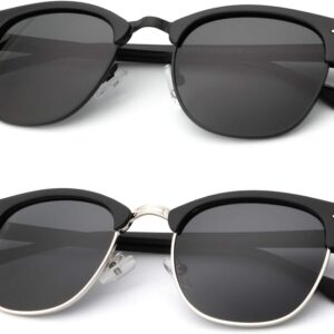 KALIYADI Polarized Sunglasses for Men and Women Semi-Rimless Frame Driving Sun glasses UV Blocking