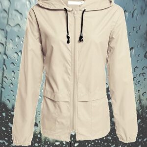 Avoogue Raincoat Women Lightweight Waterproof Rain Jackets Packable Outdoor Hooded Windbreaker