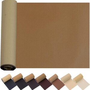 Leather Repair Patch for Couches 17X55inch Large Self-Adhesive refinisher cuttable reupholster Tape Patches kit for Couch Car Seats Furniture Sofa Vinyl Chairs Shoes Fabric Fix(l. Brown, 17x55 inch)
