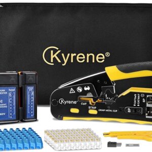 Kyrene Pass Through RJ45 Crimp Tool Kit Cat5 Cat5e Cat6 Crimping Tool Kit