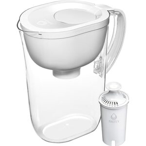 Brita Large Water Filter Pitcher, BPA-Free Water Pitcher, Replaces 1,800 Plastic Water Bottles a Year, Lasts Two Months or 40 Gallons, Includes 1 Filter, 10-Cup Capacity, Bright White