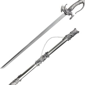 Saint George Dragon Saber Fantasy Knight Sword - Dull Blade - for Collections, Gifts