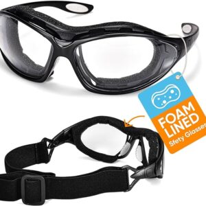 SAFEYEAR Anti Fog Safety Glasses- SG002 Clear Scratch Resistant Work Glasses No-Slip Safety Goggles Lab Grinding Chemistry