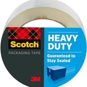 Scotch Heavy Duty Shipping Packing Tape, Clear, Shipping and Packaging Supplies, 1.88 in. x 54.6 yd., 1 Tape Roll