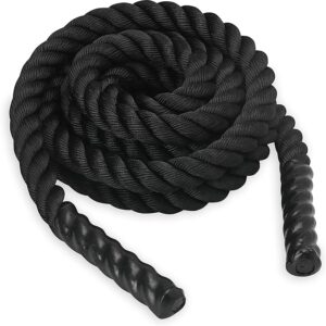 SPRI Battle Rope - Weighted Rope for Strength Training,Durable Conditioning Rope - 18ft Long with 1.5" Thickness,Black