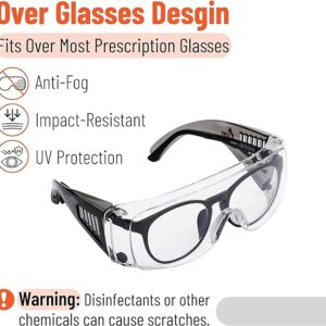 UNCO- Safety Goggles Over Glasses, Protective Goggles, Safety Goggles Anti Fog, Work, Safety Glasses Over