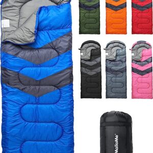 MalloMe Sleeping Bags for Adults Cold Weather & Warm - Backpacking Camping Sleeping Bag for Kids 10-12, Girls, Boys - Lightweight Compact Camping Gear Must Haves Hiking Essentials Sleep Accessories