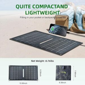 5V12W Foldable Solar Panel Charger Portable Solar Panel Charger with 5V 2A USB-A Outputs for Phones, Power Banks - Waterproof for Outdoor Camping, Hiking, Backpacking