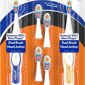 Arm & Hammer Pro+ Deep Clean Value Pack, Battery Toothbrush for Adults, 2 Brushes & 4 Replacement Heads