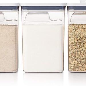 OXO Good Grips 6 Piece(3 Containers & 3 Scoops) Large Canister Set with Scoops, 4.4 qt each, White