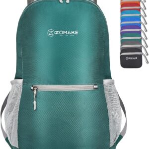 ZOMAKE Ultra Lightweight Hiking Backpack 20L - Packable Small Backpacks Water Resistant Daypack for Women Men(Dark Green)