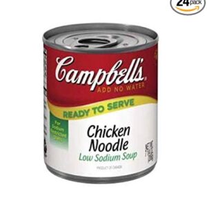 Campbells Ready To Serve Low Sodium Chicken Noodle Soup - 7.25 oz. can, 24 per case