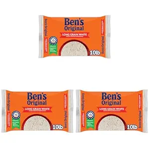 BEN'S ORIGINAL Enriched Long Grain White Rice, Parboiled Rice, 10 lb Bag (Pack of 3)