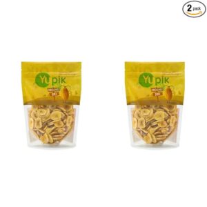 Yupik Organic Sweetened Dried Crunchy Banana Chips, 14.1 Oz, Non-GMO, Vegan, Gluten-Free (Pack of 2)