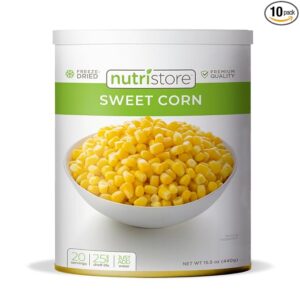 Nutristore Freeze Dried Corn | Premium Quality Vegetables for Healthy Snack or Long Term Storage | Emergency Survival Canned Food Supply | Bulk #10 Can Veggies | 25 Year Shelf Life | Made in USA