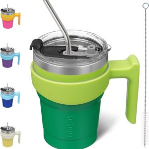 BJPKPK 10 oz Tumbler With Handle And Straw Lid Stainless Steel Travel Mugs Insulated Tumbler Cups,Bamboo Grove