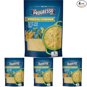 Progresso Broccoli Cheddar Soup Mix, Family Size, 8 servings, 8 oz. (Pack of 4)