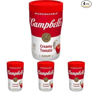 Campbell's Sipping Soup, Creamy Tomato Soup, 11.1 Ounce Microwavable Cup (Pack of 4)