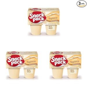 Snack Pack Tapioca Pudding, 4 Count Pudding Cups (Pack of 3)