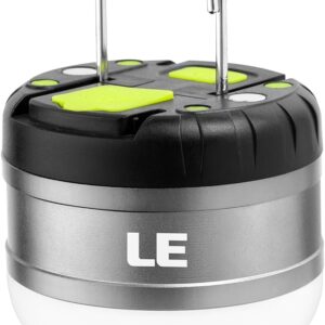 LE LED Camping Lantern Rechargeable, 310LM, 5 Light Modes, Power Bank, Waterproof, Mini Flashlight with Magnetic Base for Hurricane Emergency, Outdoor, Hiking, Home and Car