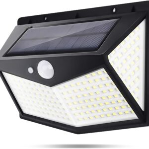Solar Lights Outdoor 212 LED Bright Beads Solar Wall Lights with 3 Lighting Modes and Motion Sensor Waterproof LED Solar Outdoor Lights Solar Powered with 270°Wide Angle for Patio Yard Fence Garage