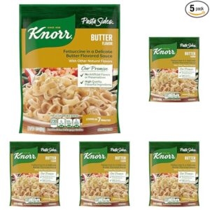 Knorr Pasta Sides Butter Fettuccine For Delicious Quick Pasta Side Dishes No Artificial Flavors, No Preservatives, No Added MSG 4.5 oz (Pack of 5)