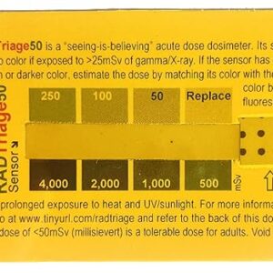RADTriage Model50 Dosimeter & Self-indicating Instant Alert Dosimeters Practically Non-Destructible, Tamper Resistant, Tamper Evident Highly Reliable & Robust Emergency Dosimeter