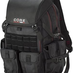 Mobile Edge Core Gaming Tactical Backpack for Men and Women, 17 Inch Laptop Travel Computer Gear Bag, Water-Resistant Cover, Black, Large
