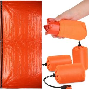 Survival Bag - 3 Pack Bivy Sack Waterproof, Emergency Sleeping Bags Blanket Stuff Shelter Xtreme Cold, Survival Gear and Supplies for Disaster Preparedness, Thermal, Portable, Camping