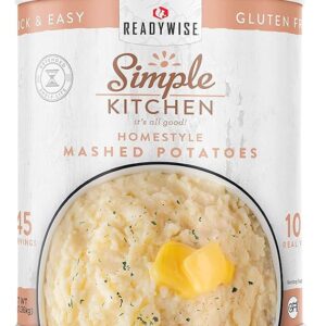 READYWISE - Simple Kitchen, Homestyle Mashed Potatoes, 45 Servings, MRE, Emergency Food Supply, Gluten Free, Mashed Potatoes, Canned Vegetables, Freeze Dried Food, Camping, Survival Food, 10 Can
