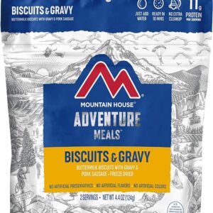 Mountain House Biscuits & Gravy | Freeze Dried Backpacking & Camping Food |2 Servings