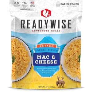 READYWISE - Adventure Meal, Mac & Cheese, 2 Servings, Pack of 1, Emergency Preparedness, Freeze Dried Food, MRE, Snack Pack or Emergency Food, Backpacking, Camping, Hiking, and, Survival Food