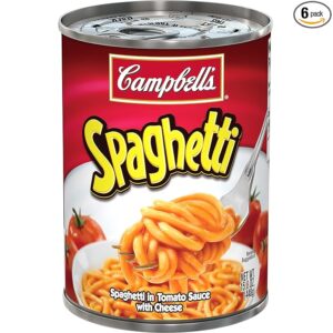 Campbell's Canned Spaghetti, Snacks for Kids and Adults,15.8 OZ Can (Pack of 6)