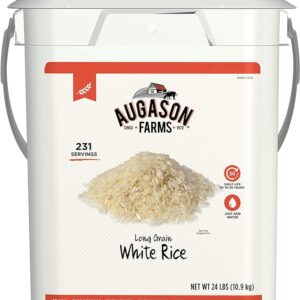 Augason Farms Long Grain White Rice Emergency Food Storage 24 Pound Pail
