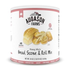 Augason Farms Honey White Bread Scone & Roll Mix Emergency Food Storage #10 Can