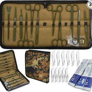 24 PC U.S. Army Style Surplus Emergency Survival Kit - Bleed Contol Kit - First Aid Kit - Zipper Pouch MLT-02
