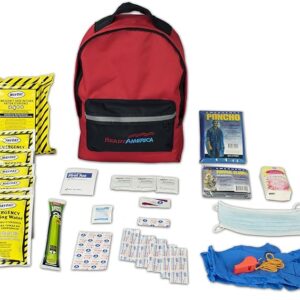 Ready America 70180 72 Hour Emergency Kit, 1-Person, 3-Day Backpack, Includes First Aid Kit, Survival Blanket, Emergency Food Portable Disaster Preparedness Go-Bag for Earthquake, Fire, Flood