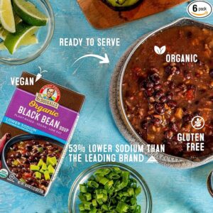 Dr. McDougall's Right Foods Organic Lower Sodium Black Bean Soup, 18 Fluid Ounce (Pack of 6)