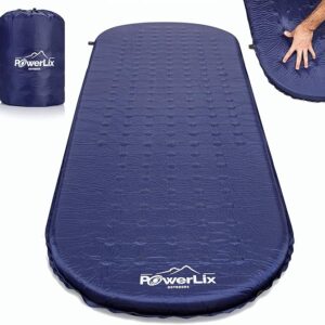 Powerlix Sleeping Pad - Self-Inflating Foam Pad – Insulated Ultralight Camping Mat for Camping, Backpacking, Hiking – Compact & Lightweight Air Matters for A Tent, Includes A Carry Bag & Repair Kit