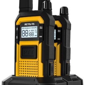 Retevis RB48 Walkie Talkies Long Range, Heavy Duty IP67 Waterproof 2 Way Radio, NOAA, Vibration Reminder, Emergency Rechargeable Two Way Radio(2 Pack)