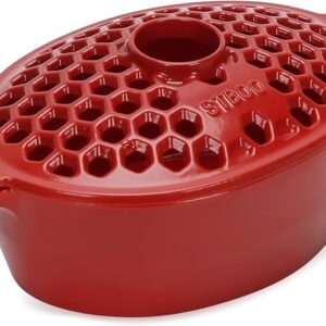 STBoo Wood Stove Steamer: Cast Iron Fireplace Humidifier | Indoor Pot for Home Heating | Bowl Fireplace Stove Covers Accessories Decorative | Matte Finish & Rust Resistan & 2.7 Quart, Red