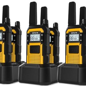 Retevis RB48 2 Way Radio Long Range, IP67 Waterproof Walkie Talkies Adults, Professional Heavy Duty Two Way Radios, Advanced Triple Proof, for Job Site Construction Warehouse(6 Pack)