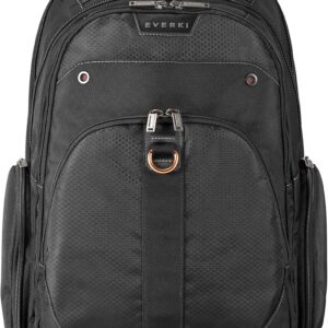 Everki Atlas Business Laptop Backpack - Women's or Men's Backpack for Work with 13" - 17.3" Adjustable Compartment, 32L Capacity - Travel Friendly Office Backpack Laptop Bag (EKP121), Black