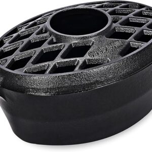 G Good Gain Wood Stove Steamer,Fireplace Humidifier,Cast Iron Humidifier for Stove, Matte Black Finish, Rust Resistant, Lattice Top, 2.5 Quart Capacity,Wood Burning Stove Indoor Decorative