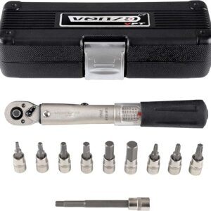 Venzo Bicycle Bike 1/4 Inch Driver - Torque Wrench Allen Key Tools Socket Set Kit 2-24Nm - Small Adjustable