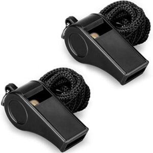 Whistle, 2 Packs Plastic Sports Whistles with Lanyard, Loud Crisp Sound Whistle Ideal for Coaches, Referees, and Officials